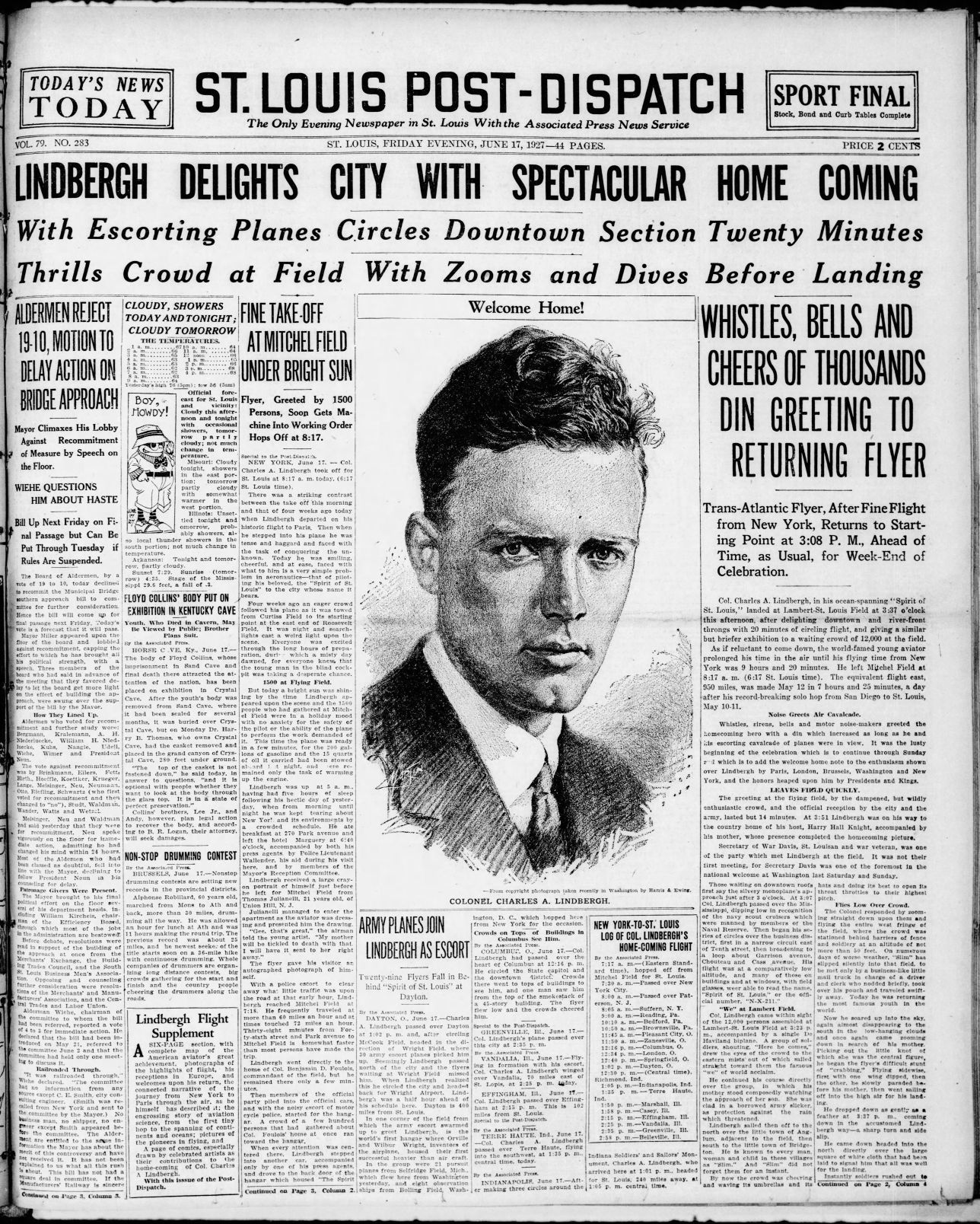 June 17, 1927 - Lindbergh's Spectacular Homecoming